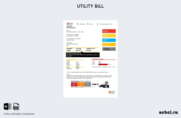 цифровая загрузка австралийского шаблона счета за коммунальные услуги iiNet